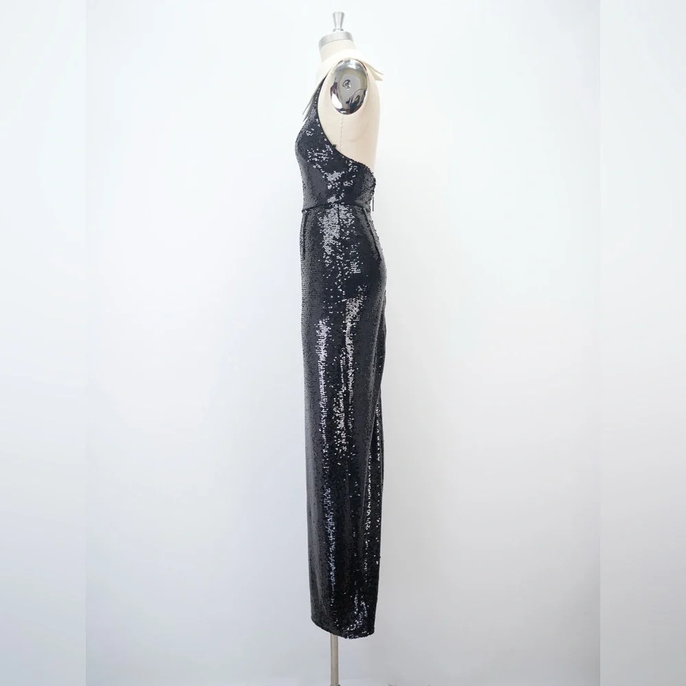 NWOT Bronx and Banco Wednesday Sequin Halterneck Maxi Dress Elegant - Picture 11 of 17
